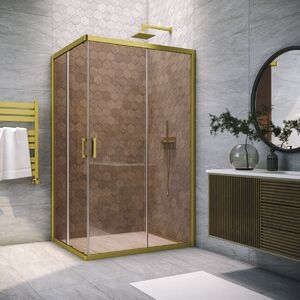 Душевой уголок Vegas Glass ZA-F NOVO h2000 110*100 03 05 стекло бронза, профиль золото матовое, 110х100 см