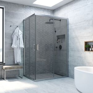 Душевой уголок Vegas Glass ZA-F NOVO h2000 120*70 07 07 стекло графит, профиль матовый хром, 120х70 см
