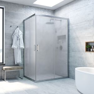 Душевой уголок Vegas Glass ZA-F NOVO h2000 120*95 07 10 стекло сатин, профиль матовый хром, 120х95 см