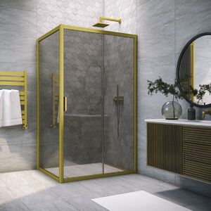 Душевой уголок Vegas Glass ZP+ZPV NOVO h2000 110*90 03 07 стекло графит, профиль золото матовое, 110х90 см