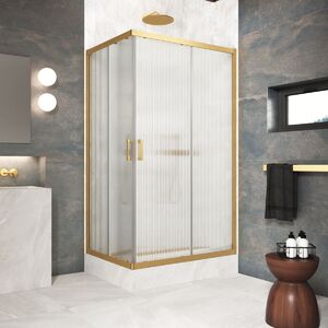Душевой уголок Vegas Glass ZA-F Protec 100*80 03 Moru стекло Moru, профиль золото матовое, 100х80 см