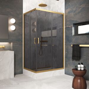 Душевой уголок Vegas Glass ZA-F Protec 100*70 03 07 стекло графит, профиль золото матовое, 100х70 см