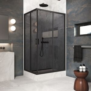 Душевой уголок Vegas Glass ZA-F Protec 120*85 02М 07 стекло графит, профиль черный, 120х85 см