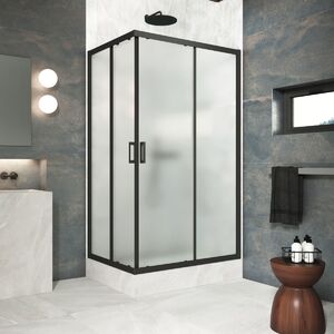 Душевой уголок Vegas Glass ZA-F Protec 120*70 02М 10 стекло сатин, профиль черный, 120х70 см