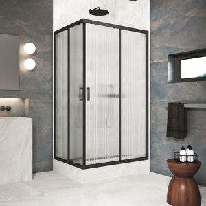 Душевой уголок Vegas Glass ZA-F Protec 90*70 02М Moru стекло Moru, профиль черный, 90х70 см