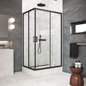 Душевой уголок Vegas Glass ZA-F Protec 120*70 02М 01 стекло прозрачное, профиль черный, 120х70 см