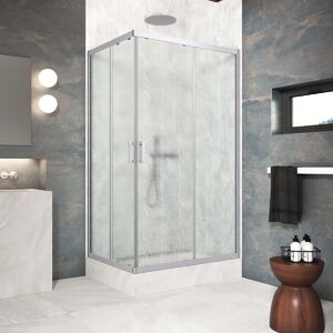 Душевой уголок Vegas Glass ZA-F Protec 85*80 07 02 стекло шиншилла, профиль матовый хром, 85х80 см