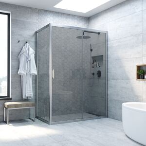 Душевой уголок Vegas Glass ZP+ZPV NOVO h2000 145*80 07 07 стекло графит, профиль матовый хром, 145х80 см