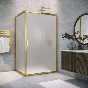 Душевой уголок Vegas Glass ZP+ZPV TUR NOVO 155*85 09 10 стекло сатин, профиль золото, 155х85 см