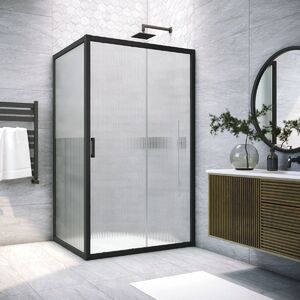 Душевой уголок Vegas Glass ZP+ZPV NOVO h2000 165*85 02М Moru стекло Moru, профиль черный, 165х85 см
