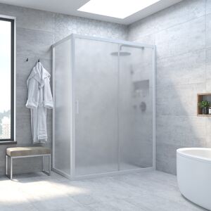 Душевой уголок Vegas Glass ZP+ZPV NOVO h2000 165*100 01 10 стекло сатин, профиль белый, 165х100 см