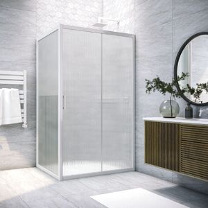 Душевой уголок Vegas Glass ZP+ZPV NOVO h2000 165*100 01 Moru стекло Moru, профиль белый, 165х100 см