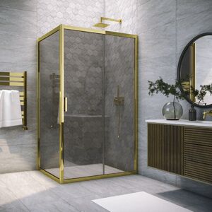 Душевой уголок Vegas Glass ZP+ZPV TUR NOVO 170*75 09 07 стекло графит, профиль золото, 170х75 см