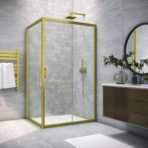 Душевой уголок Vegas Glass ZP+ZPV NOVO h2000 180*90 03 01 стекло прозрачное, профиль золото матовое, 180х90 см