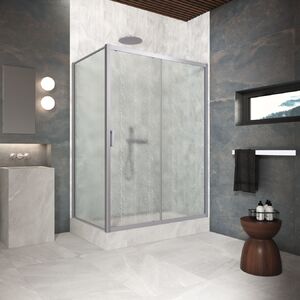 Душевой уголок Vegas Glass ZP+ZPV Protec 120*80 07 02 стекло шиншилла, профиль матовый хром, 120х80 см