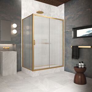 Душевой уголок Vegas Glass ZP+ZPV Protec h1900 150*75 03 Moru стекло Moru, профиль золото матовое, 150х75 см