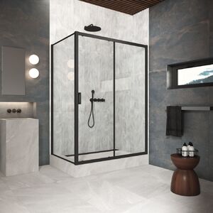 Душевой уголок Vegas Glass ZP+ZPV Protec h1900 160*70 02М crystalvision стекло crystalvision, профиль черный, 160х70 см