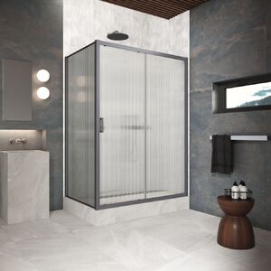 Душевой уголок Vegas Glass ZP+ZPV Protec h1900 160*70 06 Moru стекло Moru, профиль вороненая сталь, 160х70 см