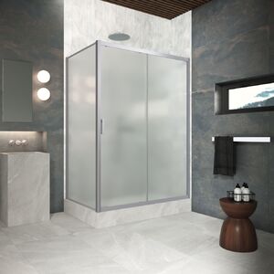 Душевой уголок Vegas Glass ZP+ZPV Protec h1900 165*70 07 10 стекло сатин, профиль матовый хром, 165х70 см