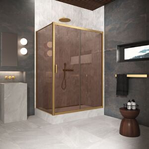Душевой уголок Vegas Glass ZP+ZPV Protec h1900 165*95 03 05 стекло бронза, профиль золото матовое, 165х95 см