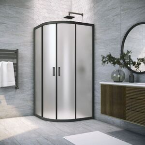 Душевой уголок Vegas Glass ZS NOVO h2000 110 02М 10 стекло сатин, профиль черный, 110х110 см