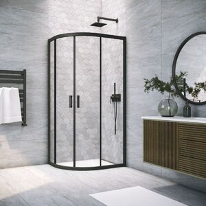 Душевой уголок Vegas Glass ZS-F NOVO h2000 110*100 02М 01 стекло прозрачное, профиль черный, 110х100 см