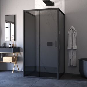 Душевой уголок Vegas Glass ZP-U NOVO h2000 100*100 02М 07 стекло графит, профиль черный, 100х100 см