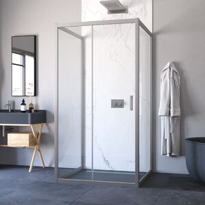 Душевой уголок Vegas Glass ZP-U NOVO h2000 120*90 07 01 стекло прозрачное, профиль матовый хром, 120х90 см