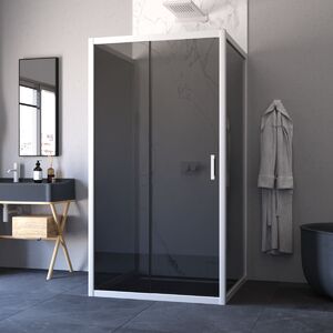 Душевой уголок Vegas Glass ZP-U NOVO h2000 120*100 01 07 стекло графит, профиль белый, 120х100 см