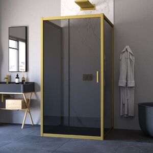Душевой уголок Vegas Glass ZP-U NOVO h2000 120*100 03 07 стекло графит, профиль золото матовое, 120х100 см