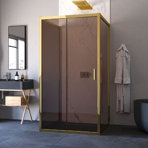 Душевой уголок Vegas Glass ZP-U TUR NOVO 120*100 09 05 стекло бронза, профиль золото, 120х100 см