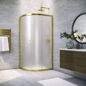 Душевой уголок Vegas Glass ZS-F NOVO h2000 100*80 03 10 стекло сатин, профиль золото матовое, 100х80 см