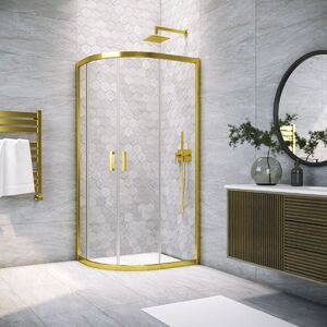 Душевой уголок Vegas Glass ZS NOVO h2000 80 03 01 стекло прозрачное, профиль золото матовое, 80х80 см
