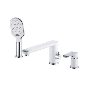 Смеситель на борт ванны Rose R2112F, белый/хром