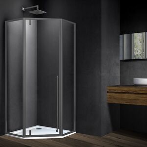 Душевой уголок Vincea Penta VSP-3P900CLGM, 900*900, вороненая сталь, стекло прозрачное