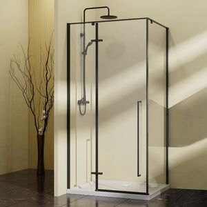 Душевой уголок Vincea Slim-N VSR-5SN9010CLB, 1000*900, черный, стекло прозрачное