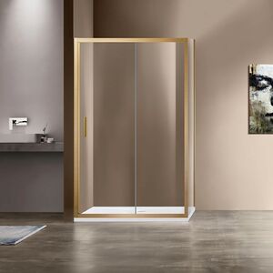 Душевой уголок Vincea Garda VSR-1G1014CLG, 1400*1000, брашированное золото, стекло прозрачное