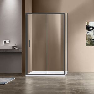 Душевой уголок Vincea Garda VSR-1G8015CLGM, 1500*800, вороненая сталь, стекло прозрачное