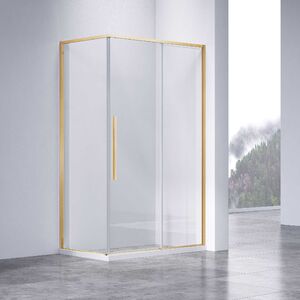 Душевой уголок Vincea Slim-N VSR-4SN8014CLG, 1400*800, брашированное золото, стекло прозрачное
