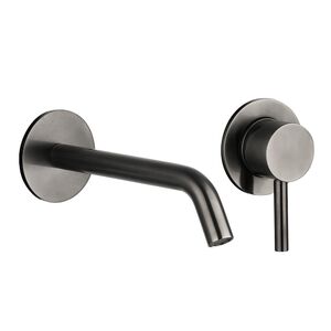 AQUAme AQM 6215GM Siena Смеситель для раковины настенный на 2 отв. 180мм, внутр монтаж в компл., Gun metal