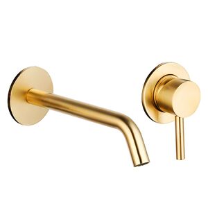 AQUAme AQM 6215GG Siena Смеситель для раковины настенный на 2 отв. 180мм, внутр монтаж в компл., Glossy gold