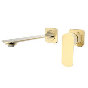 AQUAme AQM6315BG Monza Смеситель для раковины настенный на 2 отв., внутр монтаж в компл., Brushed gold