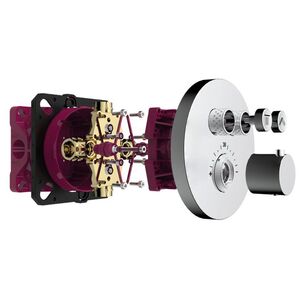 AQUAme AQM8802CR Встраиваемый термостат с регулировкой напора на 2 потр., хром