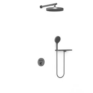 Душевой комплект Vincea Inspire VSFW-3I22MT2RGM встраиваемый, термостат,  двухрежимный, вороненая сталь
