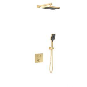 Душевой комплект Vincea VSFW-4211BG встраиваемый, двухрежимный, брашированное золото