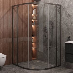 Душевой уголок CEZARES MOLVENO-RH-11-120/110-C-GM-IV профиль вороненая сталь, стекло прозрачное 120x110 см