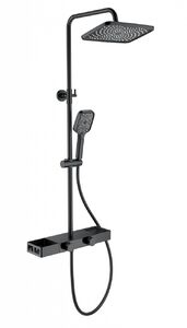 Душевая система с термостатом WONZON & WOGHAND Shelf, Черный матовый (WW-B3552-MB)