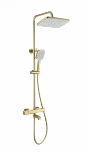 Душевая система с термостатом WONZON & WOGHAND STAY 2, Брашированное золото (WW-B3016-T1-BG)