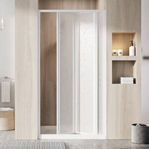 Душевая дверь Ravak Supernova SDZ3-100 195 витраж из пластика Pearl, профиль Белый (02VA01O211)
