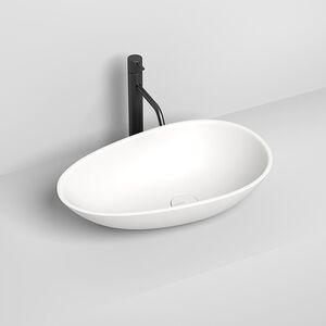 Salini PAOLA 1101101G Раковина накладная 580х345х140мм, без отв. под смес, без перелива, мат-л: S-Sense, глянцевый, белый.
